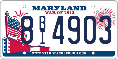 MD license plate 8BI4903