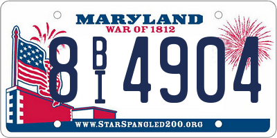 MD license plate 8BI4904