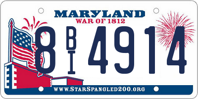 MD license plate 8BI4914