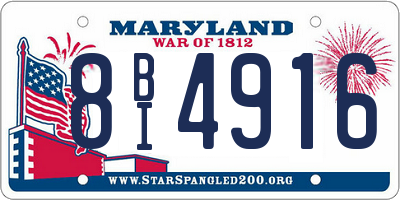 MD license plate 8BI4916