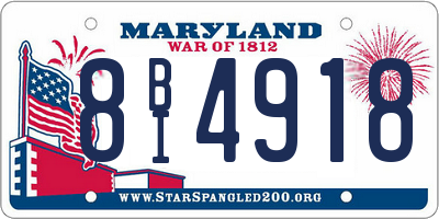 MD license plate 8BI4918