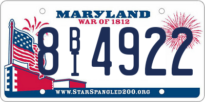 MD license plate 8BI4922