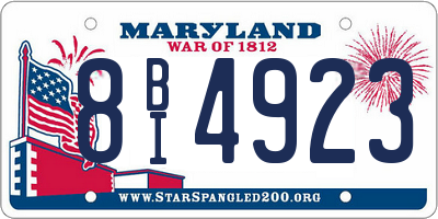 MD license plate 8BI4923