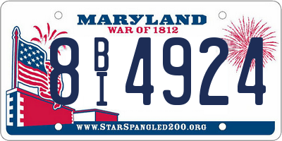 MD license plate 8BI4924