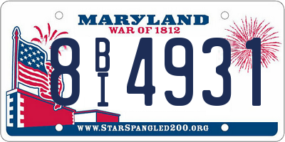 MD license plate 8BI4931