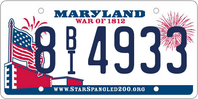 MD license plate 8BI4933