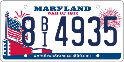 MD license plate 8BI4935
