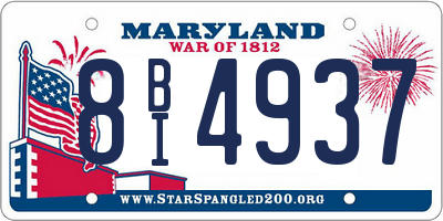 MD license plate 8BI4937