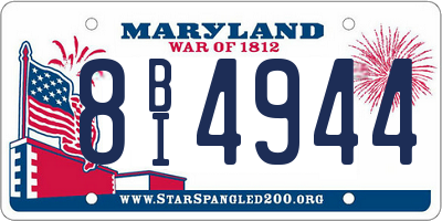 MD license plate 8BI4944