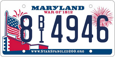 MD license plate 8BI4946
