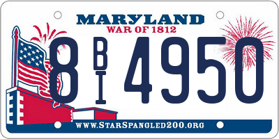 MD license plate 8BI4950