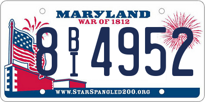 MD license plate 8BI4952