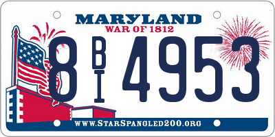 MD license plate 8BI4953