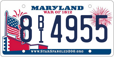 MD license plate 8BI4955