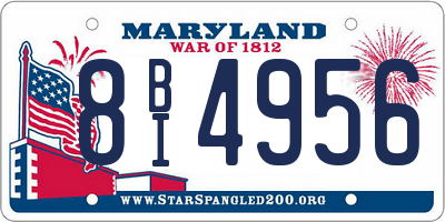 MD license plate 8BI4956