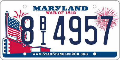 MD license plate 8BI4957