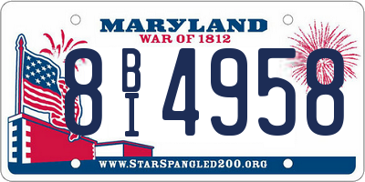MD license plate 8BI4958