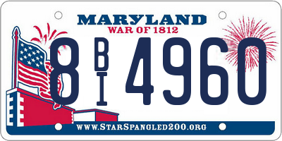 MD license plate 8BI4960