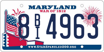 MD license plate 8BI4963
