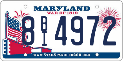 MD license plate 8BI4972