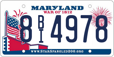 MD license plate 8BI4978