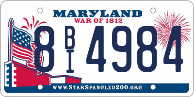 MD license plate 8BI4984