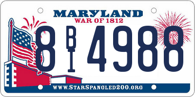 MD license plate 8BI4988