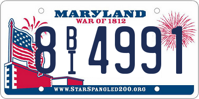 MD license plate 8BI4991