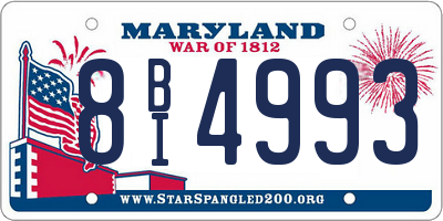 MD license plate 8BI4993