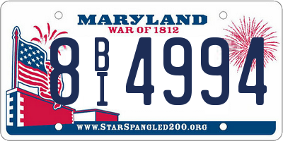 MD license plate 8BI4994