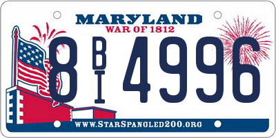 MD license plate 8BI4996