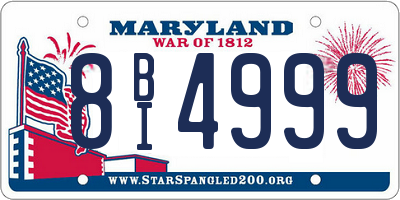 MD license plate 8BI4999