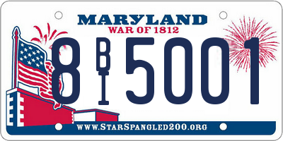 MD license plate 8BI5001