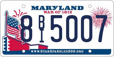 MD license plate 8BI5007
