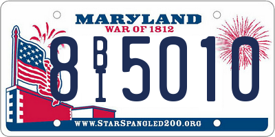 MD license plate 8BI5010