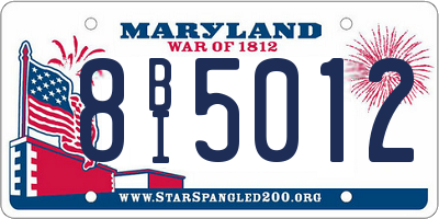 MD license plate 8BI5012