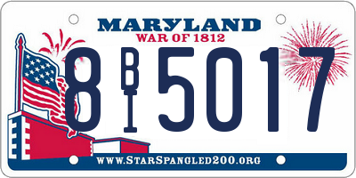 MD license plate 8BI5017