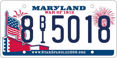 MD license plate 8BI5018