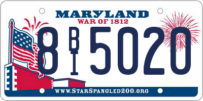 MD license plate 8BI5020