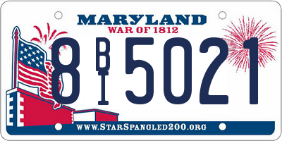 MD license plate 8BI5021
