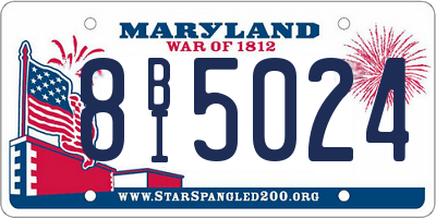MD license plate 8BI5024