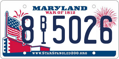 MD license plate 8BI5026