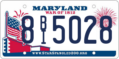 MD license plate 8BI5028