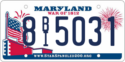 MD license plate 8BI5031