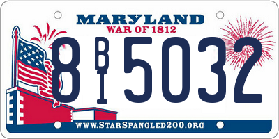 MD license plate 8BI5032