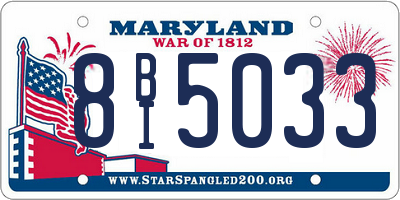 MD license plate 8BI5033