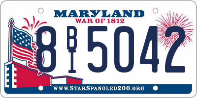 MD license plate 8BI5042