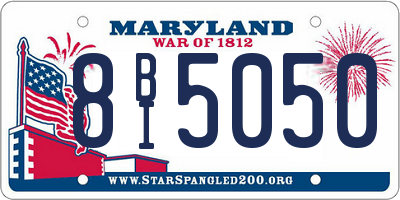 MD license plate 8BI5050