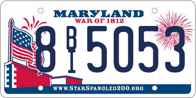 MD license plate 8BI5053