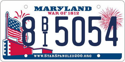 MD license plate 8BI5054